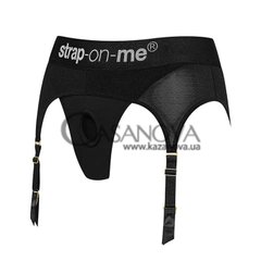 Основное фото Трусы для страпона с подвязками для чулок Strap-On-Me Rebel Harness XL чёрные