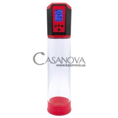 Основне фото Автоматична вакуумна помпа Men Powerup Passion Pump Premium Rechargeable Automatic LCD Pump червона з прозорим