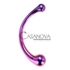 Основное фото Двойной фаллоимитатор Glamour Glass Curved Wand разноцветный 17 см