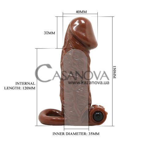 Основное фото Удлиняющая насадка с вибрацией Lybaile Brave Man BI-016011 коричневая 15 см