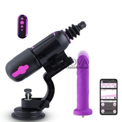 Основне фото Секс-машина з фалоімітатором Hismith Pro Travel APP чорна з фіолетовим