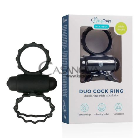 Основне фото Ерекційне віброкільце подвійне EasyToys Duo Cock Ring чорне