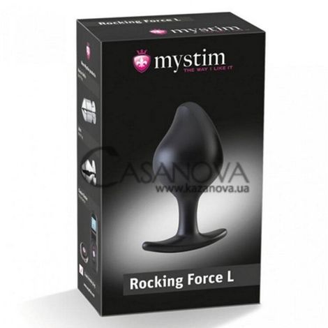 Основное фото Анальная пробка для электростимуляции Mystim Rocking Force L чёрная 10,5 см