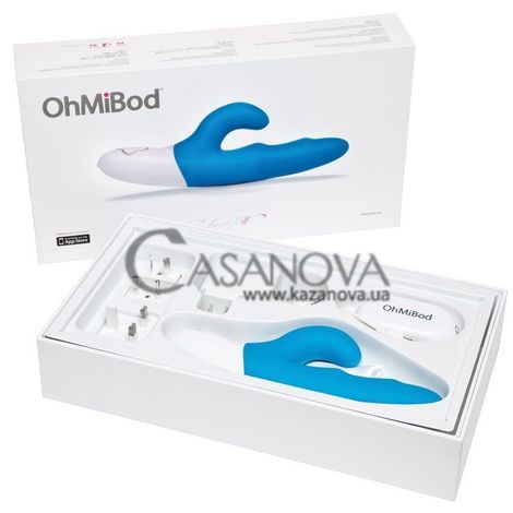 Основное фото Rabbit-вибратор OhMiBod Freestyle W бело-голубой 21 см