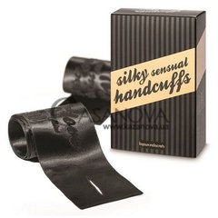 Основне фото Стрічки-наручники Bijoux Indiscrets Silky Sensual Handcuffs чорні