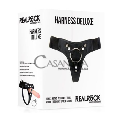 Основне фото Трусики для страпону Ouch! RealRock Harness Deluxe чорні