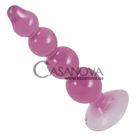 Основное фото Анальная пробка на присоске Anal Beads розовая 13 см