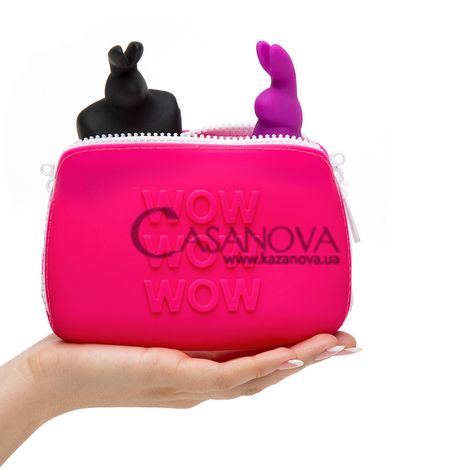 Основное фото Кейс-сумочка для хранения игрушек Happy Rabbit WOW Small Silicone Zip Storage розовая