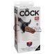 Додаткове фото Подвійний страпон King Cock Strap-On Harness With 7" Two Cocks One Hole тілесний 19,1 см