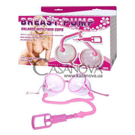 Основное фото Двойная вакуумная помпа для груди Breast Pump розовая