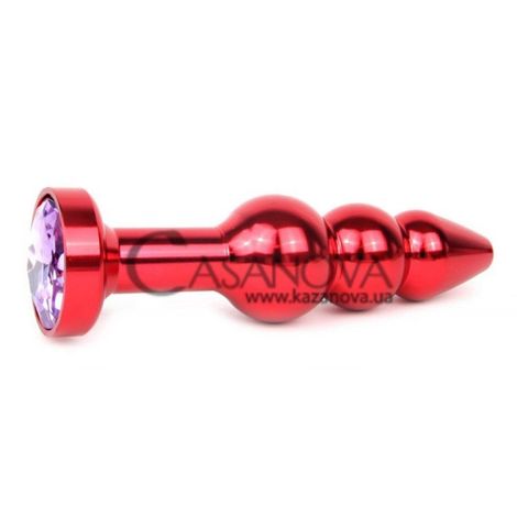 Основное фото Анальная пробка Anal Jewelry Plugs QRED-15 красная с сиреневым кристаллом 11,3 см