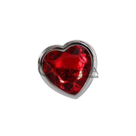 Основне фото Анальна пробка A&E Red Heart Gem S срібляста 7,1 см