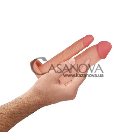 Основное фото Удлиняющая насадка с анальным стимулятором и кольцом для мошонки Lovetoy Pleasure X-Tender телесная 20 см