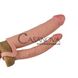 Дополнительное фото Удлиняющая насадка с анальным стимулятором и кольцом для мошонки Lovetoy Pleasure X-Tender телесная 20 см