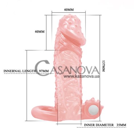 Основне фото Насадка на пеніс із вібрацією Lybaile Brave Man тілесна 13,7 см