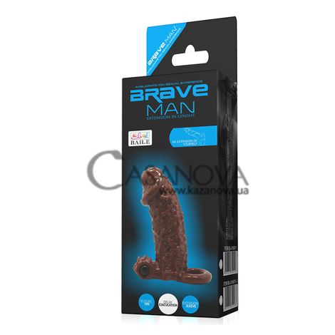 Основное фото Насадка на пенис с вибрацией Lybaile Brave Man телесная 13,7 см