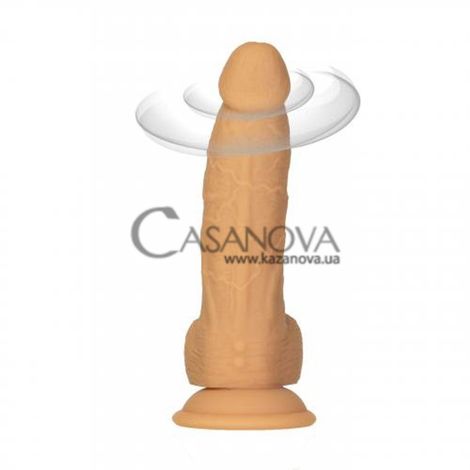 Основное фото Вибратор реалистичный с ротацией Naked Addiction Rotating and Vibrating Dong Caramel 8” телесный 20,3 см