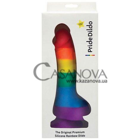 Основное фото Реалистичный фаллос на присоске The Original Premium Silicone Rainbow разноцветный 20 см