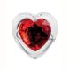 Додаткове фото Анальна пробка Adam & Eve Red Heart Gem Glass Plug Small прозора 7,4 см