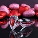 Дополнительное фото Анальная пробка Adam & Eve Red Heart Gem Glass Plug Small прозрачная 7,4 см