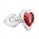 Додаткове фото Анальна пробка Adam & Eve Red Heart Gem Glass Plug Small прозора 7,4 см