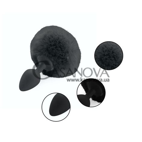 Основное фото Анальная пробка Boss Series Exclusivity чёрная с чёрным хвостом 6,5 см