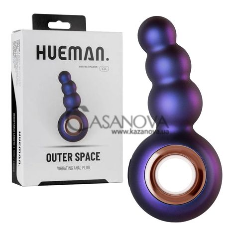 Основне фото Анальна пробка з вібрацією Hueman Outer Space фіолетова 13,2 см