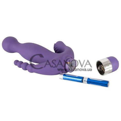 Основное фото Анально-вагинально-клиторальный вибратор 3 Pointer фиолетовый 20,5 см