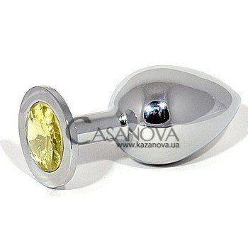 Основное фото Анальная пробка Jewelery Butt Plug Large серебристая с жёлтым 9 см