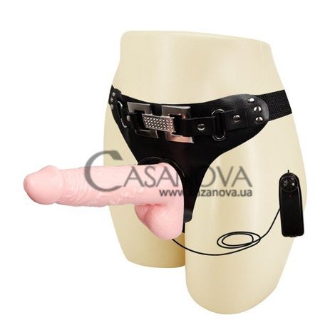 Основное фото Страпон с вибрацией Ultra Passionate Harness Sensual Comfort Strap-On телесный 16,5 см