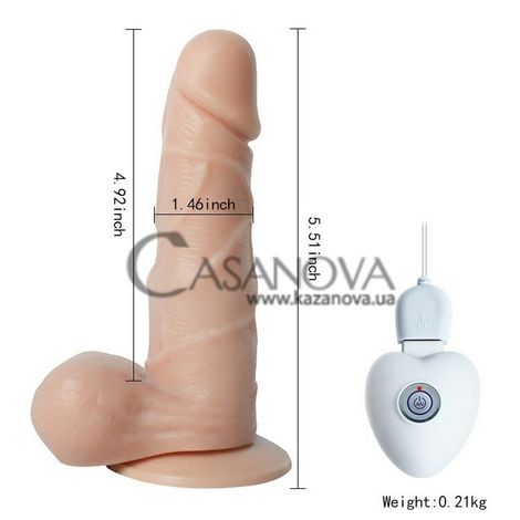 Основное фото Вибратор с ротацией на присоске XISE Shequ Vibrating Dildo 5.5" Long телесный 15 см