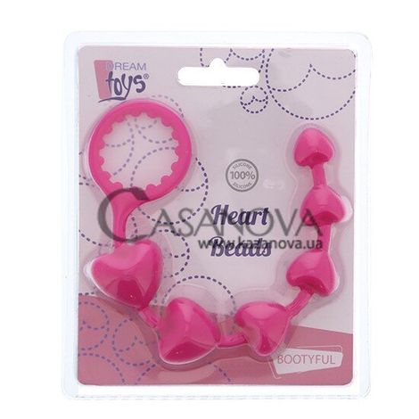 Основное фото Анальная цепочка Heart Beads розовая 23 см