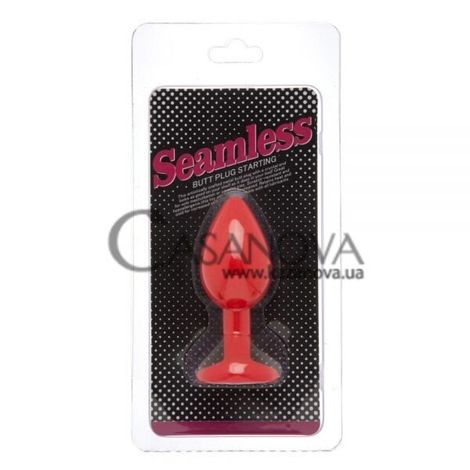 Основное фото Анальная пробка Seamless Red Silicone Diamond S красная с белым 7,5 см