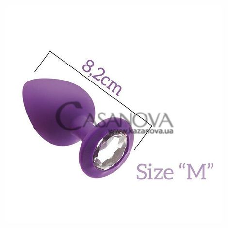 Основное фото Анальная пробка с кристаллом MAI Attraction №48 фиолетовая с прозрачным 8,2 см
