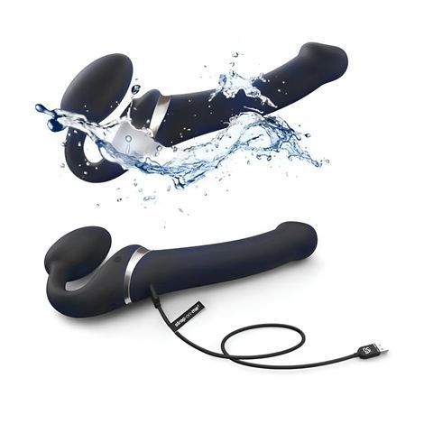 Основное фото Безремневой страпон с вибрацией Strap-On-Me Multi Orgasm L чёрный 15,7 см