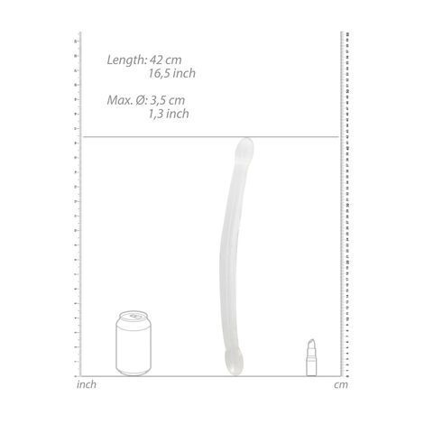 Основное фото Двухсторонний фаллоимитатор RealRock Crystal Clear Double Dildo прозрачный 42 см