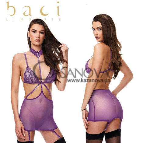 Основное фото Мини-платье Baci Strappy Mini Dress & G-String Set фиолетовое