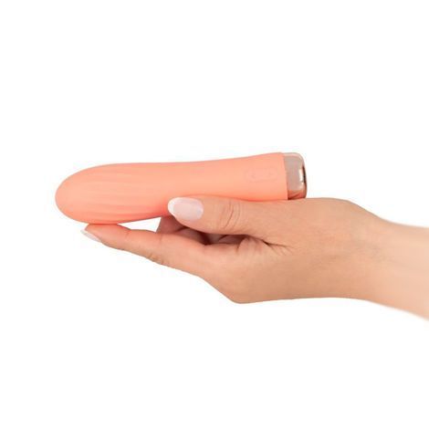 Основное фото Мини-вибратор You2Toys Peachy! Mini Ribbed Vibrator оранжевый 13,6 см