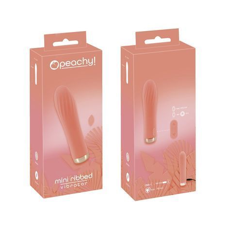 Основное фото Мини-вибратор You2Toys Peachy! Mini Ribbed Vibrator оранжевый 13,6 см