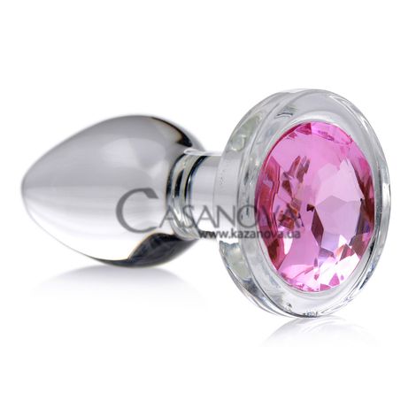 Основне фото Набір анальних пробок Xr Brands Pink Gem Glass Anal Plug Set прозорі з рожевими каменями