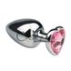 Дополнительное фото Анальная пробка Crystal Anal Plug Silver Metal S серебристая с розовым 7,5 см