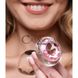 Дополнительное фото Набор анальных пробок Xr Brands Pink Gem Glass Anal Plug Set прозрачные с розвыми камнями