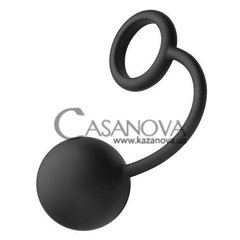 Основное фото Анальный шарик Tom of Finland Silicone Cock Ring with Heavy Anal Ball чёрный