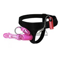 Основне фото Страпон із вібрацією жіночий Lybaile Ultra Harness Sensual Comfort Strap-On BW-022038 рожевий 18 см