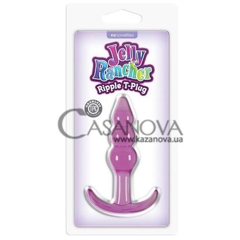 Основное фото Анальная пробка Jelly Rancher Ripple T-Plug фиолетовая 11 см
