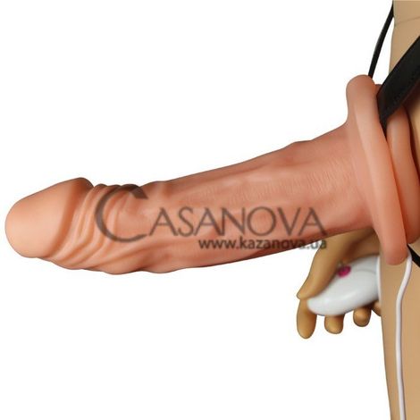 Основне фото Чоловічий страпон Vibrating Unisex Hollow Strap On тілесний 19 см