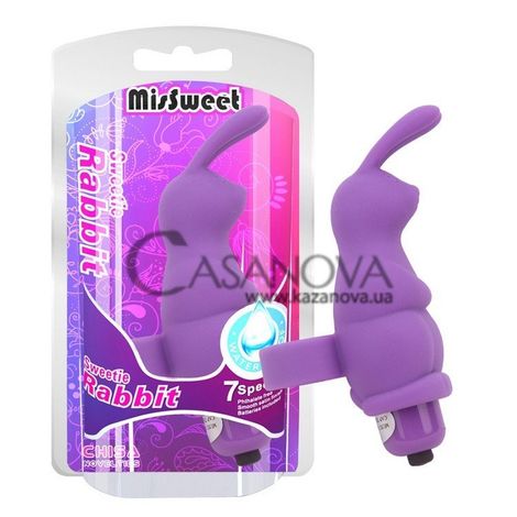 Основне фото Вібронасадка на палець MisSweet Sweetie Rabbit фіолетова 10 см
