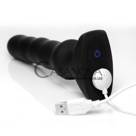 Основное фото Анальный вибратор Silicone Vibrating & Squirming Plug чёрный 16,5 см