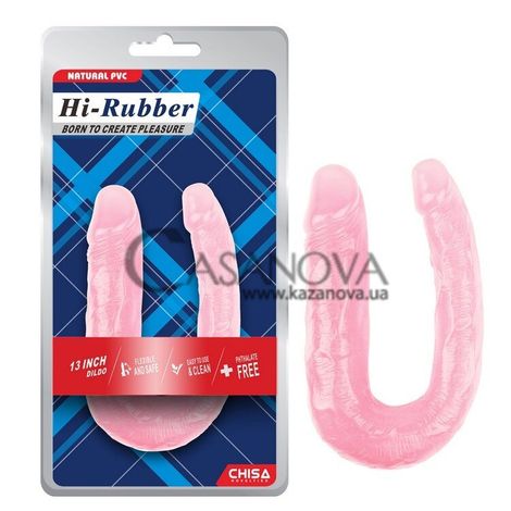 Основне фото Подвійний фалоімітатор Hi-Rubber Born To Create Pleasure 13 Inch рожевий 34 см