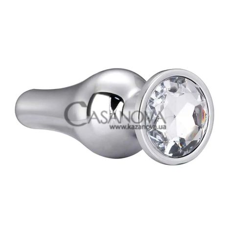 Основное фото Анальная пробка Silver Pleasure Plug S серебрянная с белым 9 см